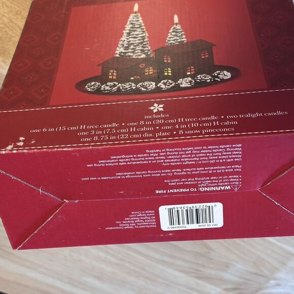 CHRISTMAS Candle Gift Set / Rustic Cabin Luminaries With Pine Forest Candles New - Picture 6 of 9